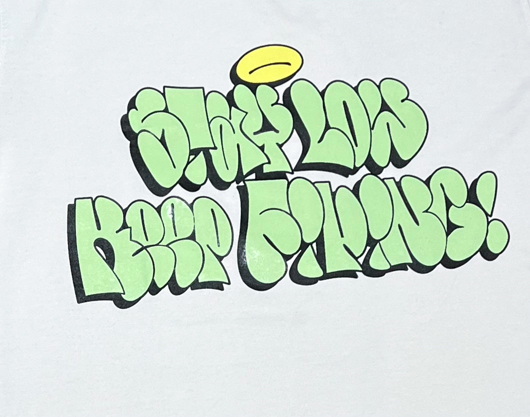 Close-up of Green Graffiti Tee graphic by Stay Low, Keep Firing.